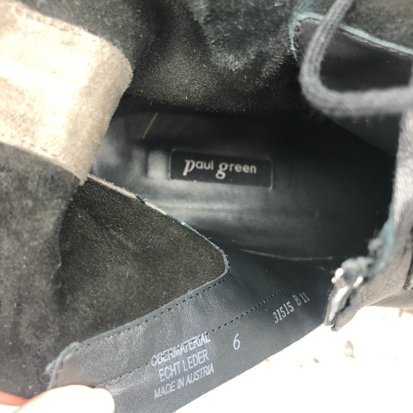 PAUL Green Leather Bernadette Combat Moto Boots 8 - Picture 7 of 8